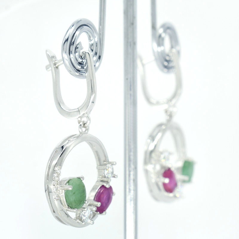Emerald & Ruby Earrings - Jewelry