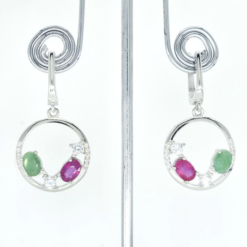 Emerald & Ruby Earrings - Jewelry